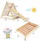 Foldable Wooden Triangle Climbing Ladder with 21 Strips Perfect for Indoor Play